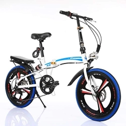 GDZFY Folding Bike GDZFY Ultra Light Suspension Folding Bicycle Unisex, Carbon Fiber Frame Rear Carry Rack, 26 Inch Mountain Bike Dual Disc Brake White 26in