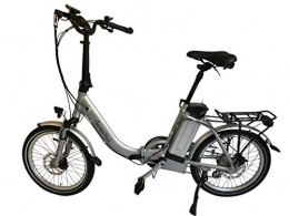 GermanXia Folding Bike GermanXia electric folding bike Mobilemaster Touring CH-15.6 7 G Shimano 20 inches with / without throttle grip, eTurbo of 250 watts and HR drive, up to 140 km range according to StVZO, Silver, Ohne Gasdrehgriff