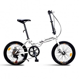 GEXIN Folding Bike GEXIN 20 Inch Folding Bicycle for Men and Women, 7 Speed Portable Outdoor Travel Bikes with Disc Brake, City Urban Commuters for Adult Teens