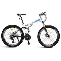 GEXIN Folding Bike GEXIN 21 Speed Folding Mountain Bike, 26-inch, Male and Female Students Double Shock Absorber, Foldable Bicycle Dual Disc Brakes