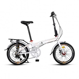 GEXIN Bike GEXIN 7 Speed Adult Folding Bike, 20-inch Wheels, Rear Carry Rack, Aluminum Alloy, Double Disc Brake