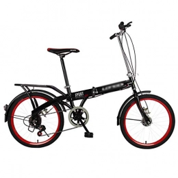 GEXIN Bike GEXIN Portable ​​City Folding Bike, Mini Compact Bicycle Urban Commuter 20 inch 6 Speed Bike, High Carbon Steel Frame