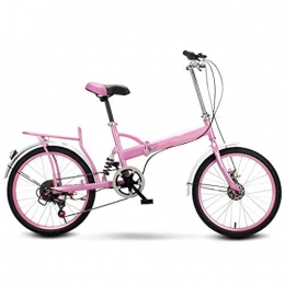 GHGJU Bike GHGJU Bicycle folding bicycle 20 inch portable commuter shift bicycle for mountain roads and rain and snow roads. This bicycle is foldable. (Color : Pink)