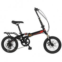 GHGJU  GHGJU Bike folding bike speed student speed car portable mini bike child training car environmental protection low carbon stable stable riding (Color : Black, Size : 20 inches)