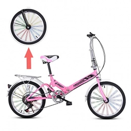 GHH 20" Folding Bicycle Bike Damping Cycling Commuter 6-speed Carbon Steel Small Portable Bicycle For Adult Student Lightweight Car bike