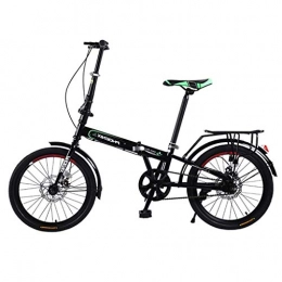 Giow Bike Giow Folding Bicycle Adult Portable Bicycle 20 Inch Variable Speed Bicycle Male And Female Students Commuter Car Adult Road Bike (Color : Black-A, Size : 20in)