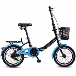 Giow Folding Bike Giow Folding Bicycle child Bicycle adult Outdoor Bicycle 20 Inch Male And Female Students With The Same Car Road Bike (Color : Blue, Size : 20in)