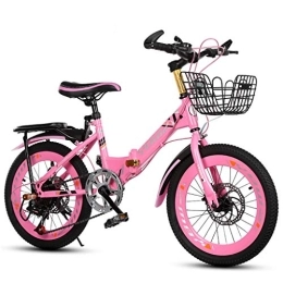 GJ 18/20/22 Inch Lightweight Folding Bicycles, Small Portable Bicycles For Boys And Girls, Mountain Bikes With Variable Speed And Shockproof, 2 Colors (Color : B, Size : 18inch)