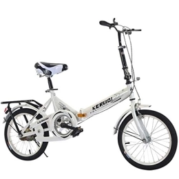 GJNWRQCY Bike GJNWRQCY 20 Inch Lightweight Mini Folding Bike Small Portable Bicycle, Adult Female Folding Bicycle Student Car for Adults Men and Women, White