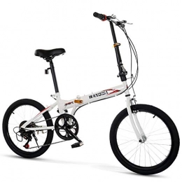 GJNWRQCY Folding Bike GJNWRQCY Folding Variable Speed Bicycle, Portable Leisure Bicycle, Fixed Frame, Sensitive Braking, Suitable for Adults, Men and Women, White