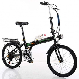 GJNWRQCY Folding Bike GJNWRQCY Ultralight Foldable Bicycle 20 Inch Portable Adult Folding Bike, To Work School And Commute Men And Women City Cycling, Black