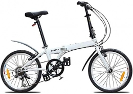 GOLDEN MANGO Folding Bike GOLDEN MANGO 20-Inch Folding Bicycles, Ultra-Light Portable Male And Female Variable Speed Bicycles, Female Student Bicycles, Folding Bicycles with Suspension Frames, White