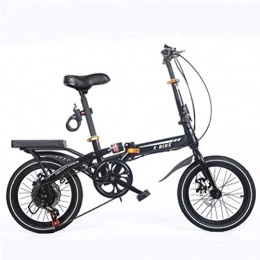 GOLDGOD Bike GOLDGOD Easy To Install Folding Bike 16 Inches Portable Double Disc Brake Foldable Bicycle Variable Speed Shock Absorption Bicycle for Height 145-175CM