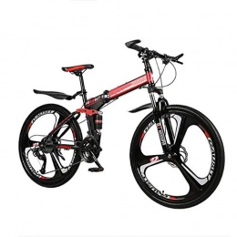 GOUTUIZI Bike GOUTUIZI Folding Bike, 24 Inches Mountain Bike 3-Spoke Wheels, Dual Suspension BicycleCarbon Steel Frame