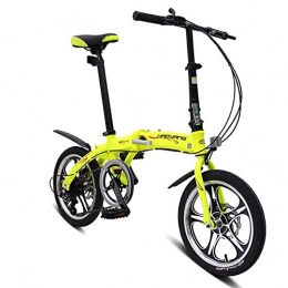 Grimk Bike Grimk Folding Bikes City Bicycle For Adults Men Women Teens Unisex, with Adjustable Handlebar & Seat Folding Pedals, lightweight, aluminum Alloy, comfort Saddle, Yellow