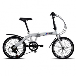 GRXXX Folding Bike GRXXX Mountain Bike Bicycle Speed Student Off-road Racing Adult Men and Women 20 inch, White-20 inches