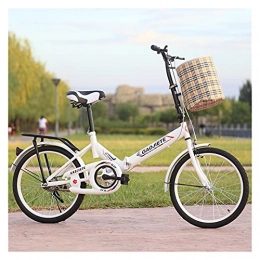 GUHUIHE Bike GUHUIHE 20 Inch Foldable Bicycle, Compact Folding Commuter Bike, Mini Lightweight City Bicycles For Women Men And Teens, White