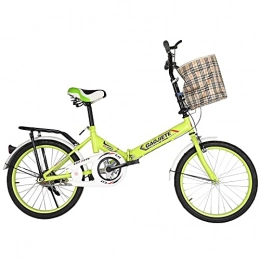 GUHUIHE Folding Bike GUHUIHE 20in Folding Bike - Foldable Bike With Back Seat, Mini Compact Road Bike For Leisure City, Urban Commuters City Road Bike For Men Women