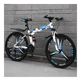 GUHUIHE Bike GUHUIHE BMX Folding Mountain Bike 24 / 26-Inch Double Shock Absorption Integrated Wheel Folding Bike Bycycle for Men Bicicleta (Color : 1 Three one wheel, Size : 24 Speed)