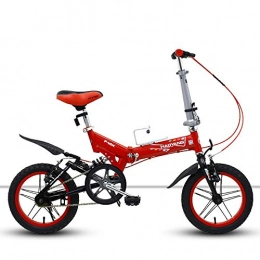 GUI-Mask Folding Bike GUI-Mask SDZXC14 Inch Folding Bicycle Single Speed Bicycle Can Be Equipped with Auxiliary Wheel Pull Wind Micro Mountain Shock Absorber Bicycle Adult Students