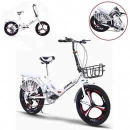GUOE-YKGM Bike GUOE-YKGM Adult Folding Bike for Men / Women, 20 Inch 6-Speed Gears Folding Hybrid Bikes with Rear Rack Road Bike(Bike Pump, Bike Lock, Bike Basket, Bike Bell)