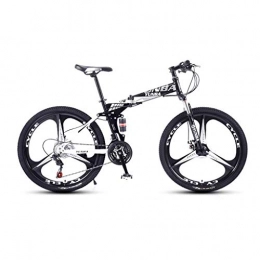 GUOE-YKGM Bike GUOE-YKGM Adults Folding Mountain Bike, 17-Inch / Medium High-Tensile Steel Frame, 24 / 27-Speed, 26-inch Wheels Folding Bicycle For Women / men (Color : White, Size : 27 speed)