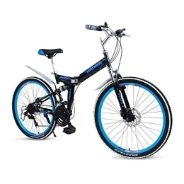 GUOE-YKGM Folding Bike GUOE-YKGM Folding Bike For Adults Men And Women 24 / 26inch Mountain Bike 21 Speed Lightweight Foldable City Bicycle (Color : Black, Size : 26inch)