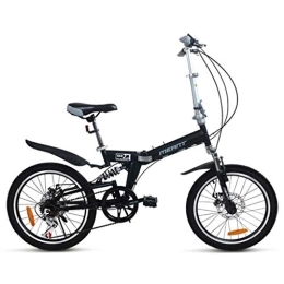 GUOE-YKGM Folding Bike GUOE-YKGM Mountain Bike For Adults, Unisex Folding Bicycle MTB Bikes Outdoor Racing Cycling, 7 Speed, 20inch Wheels (Color : Black)