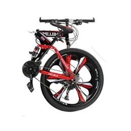 GUOE-YKGM Folding Bike GUOE-YKGM Shock Speed Mountain Bike Bicycle 3 Spoke Wheels Folding Exercise Bike 26 Inch Dual Disc Brakes (24 Speed)