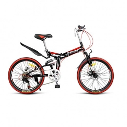 Guyuexuan  Guyuexuan Bicycle, Folding Bike, 22-inch 7-speed Bicycle For Men And Women, Adult Student Bicycle, Lightweight Mini Bicycle Q5 The latest style, simple design (Color : Red, Edition : 7 speed)