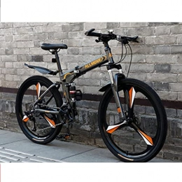 GWL Bike GWL Folding Bike for Adults, Adult Mountain Bike, High-carbon Steel Frame Dual Full Suspension Dual Disc Brake, Outdoor Bicycle for Daily Use Trip Long Journey / 24inch