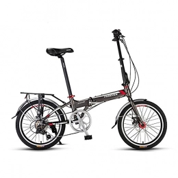 GWL Bike GWL Folding Bike for Adults, Adult Mountain Bike, High-carbon Steel Frame Dual Full Suspension Dual Disc Brake, Outdoor Bicycle for Daily Use Trip Long Journey / gray