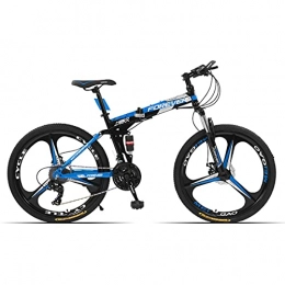 GWL Bike GWL Folding Bike for Adults, Mountain Bikes 24 Inches Three Knife Wheel Mountain Bicycle Dual Disc Brake Bicycle / blue / 24