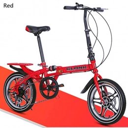 GWM Bike GWM Foldable Bicycle 10 Seconds Folding Adult Children Women and Man Outdoor Sports Bicycle (Color : Red, Size : Size2)