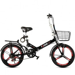 GWM Folding Bike GWM Folding Bicycle Ultra-light Portable Shock Absorber Adult Children Outdoor Activity Bicycle, Single Speed (Color : Black)