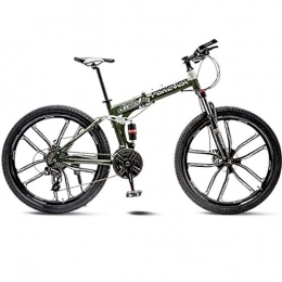 GWM Bike GWM Folding Mountain Bicycle Men Women Adult Student Variable 21 Speed Bicycle Off-road Racing Bicycle (Color : Green, Size : Large Size)