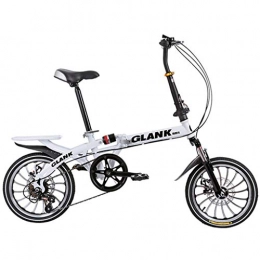 GWM Folding Bike GWM Portable Bicycle10 Seconds Folding 16inch Wheel Adult Children Women and Man Outdoor Sports Bicycle (Color : White)