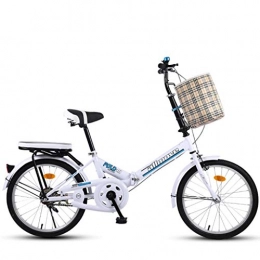 GWM Bike GWM Portable Folding Bicycle, 20 Inch Adult Outdoor Bike Student Suspension Mountain Bike Park Travel Bicycle Outdoor Leisure Bicycle (Color : White)
