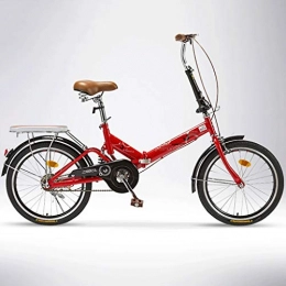 GWM Folding Bike GWM Portable Folding Bikes, Lightweight Casual Bicycle for Men Women, 6 Speed (Color : Red)