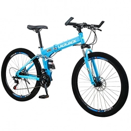GWXSST Folding Bike GWXSST Blue Bike Mountain Bicycle Easy To Fold, Ergonomic Saddle Folding Bike, Anti-skid Tires, Comfortable And Beautiful, Small Space Occupation C(Size:24 speed)