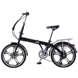 GWXSST Bike GWXSST Folding Bike Black Mountain Bike 7 Speed Dual Suspension Wheel, Height Adjustable Seat, For Mountains And Roads, And Save Space Better C
