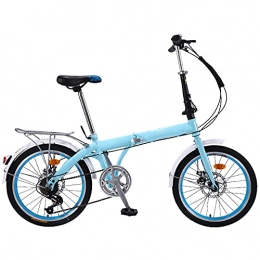 GWXSST Bike GWXSST Folding Bike Blue Mountain Bike Suitable 7 Speed, Wheel Dual Suspension, For Mountains And Roads Adjustable Seat, Height And Save Space Better C