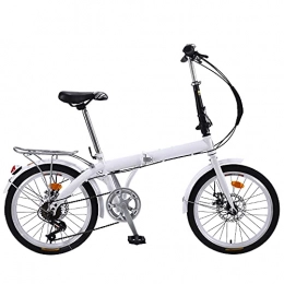 GWXSST Folding Bike GWXSST Folding Bike Mountain Bike White, Wheel Dual Suspension, Suitable 7 Speed For Mountains And Roads Adjustable Seat, Height And Save Space Better C
