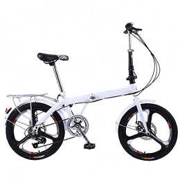 GWXSST Bike GWXSST Folding Bike White Mountain Bike, 7 Speed Wheel Dual Suspension, Height And Save Space Better For Mountains And Roads Adjustable Seat C