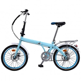 GWXSST Folding Bike GWXSST Mountain Bike Folding Bike Blue For Mountains And Roads Wheel Dual Suspension, Height And Save Space Better, Adjustable Seat Suitable 7 Speed C
