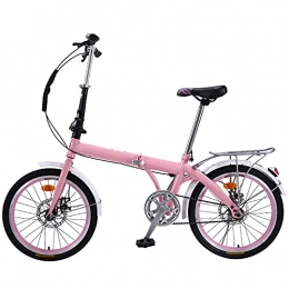GWXSST Folding Bike GWXSST Mountain Bike Pink Folding Bike 7 Speed For Mountains And Roads Wheel Dual Suspension, Height And Save Space Better, Adjustable Seat Suitable I C