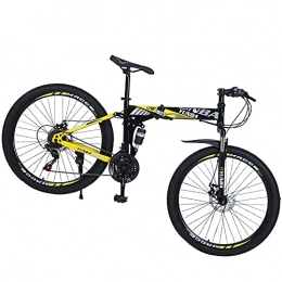 GWXSST Bike GWXSST Mountain Bike Steel Car Yellow Bike ​Easy To Fold, Ergonomic Carbon Bicycle Anti-skid Tires, For Mountains And Street Very Happy For Woman Or Men C(Size:24 speed)