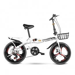 gxj Bike gxj 16in / 20in Folding Bike - 7 Speed Dual Disc Brakes Foldable Bicycles With Back Seat, Mini Compact Road Bike for City Urban Commuters for Men Women(Size:20 inch)