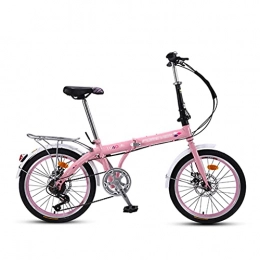 gxj Bike gxj 20-inch Folding Bicycle Lightweight City Bike 7 Speed Shock Absorption Foldable Bike For Women Men, Pink