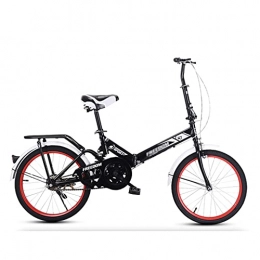 gxj Folding Bike gxj Black Folding Bike, Foldable Bicycle for Men Women Student Teenager, Ultra-Light Portable City Mountain Cycling for Outdoor Sports(Size:20 inch)